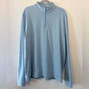 Southern Tide Quarter Zip Pullover Striped Heather Blue Men’s Size XL
